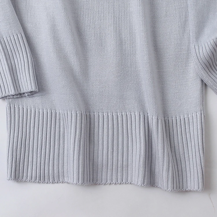 เสื้อไหมพรมถักทรงยาว คอสูง ทรงเข้ารูป สำหรับฤดูใบไม้ร่วงและฤดูหนาว รุ่นใหม่ล่าสุด เสื้อสเวตเตอร์ผู้หญิง สไตล์เรียบง่าย ใส่ได้หลากหลาย ลาย Love And Peace