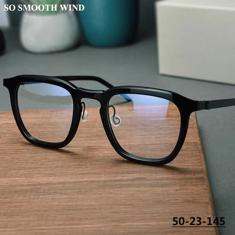 

Denmark Square Titanium Acetate Glasses Frame Men Women Ultra-light Brand Eyeglasses Blue Light Spectacles Makeup Eyewear 1263
