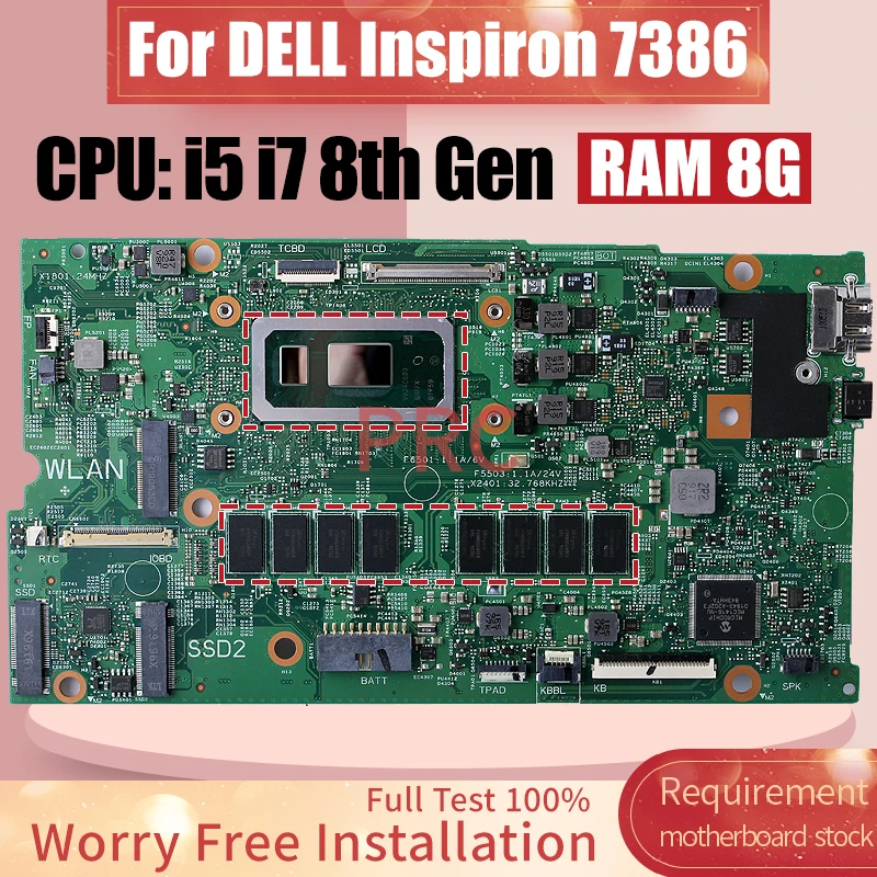 

Материнская плата для ноутбука DELL Inspiron 7386, 17925-2, 02CF17, 0NDK8H