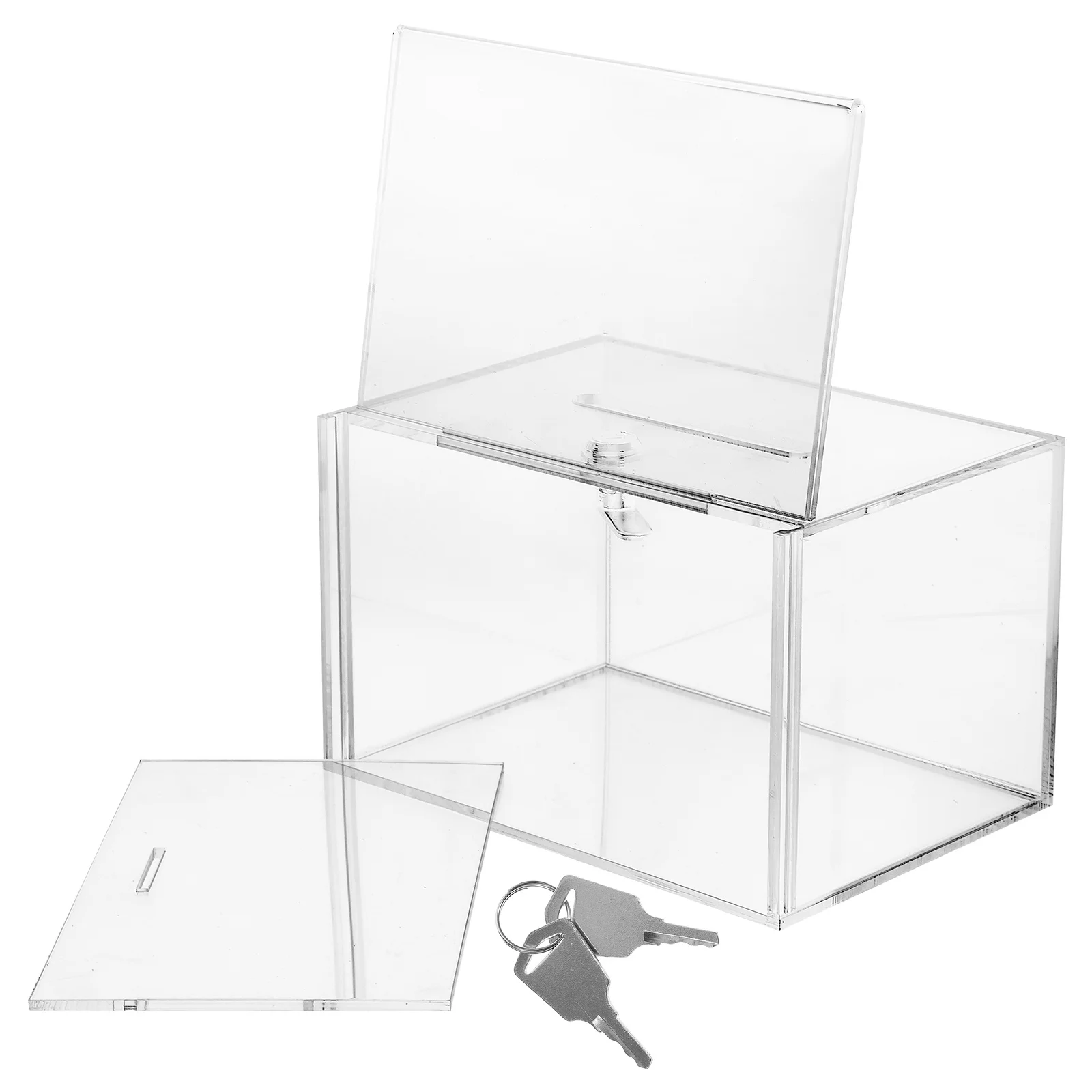 

Clear Acrylic Ballot Box with Lock Large Capacity Multi-Functional Donation Suggestion Box for Fundraising Voting Collection