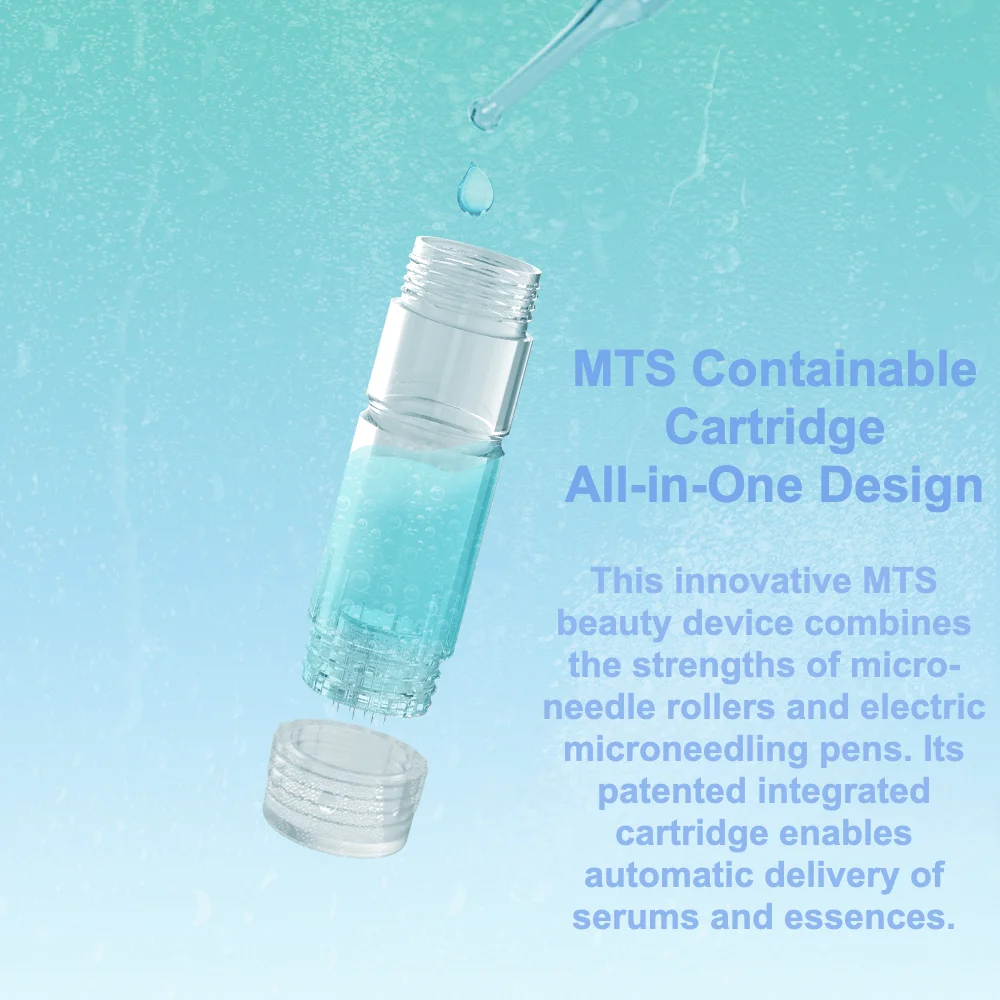 Electric Microneedle Pen MTS Automatic Serum Infusion Device LED Display Skin Care Beauty Tool with 2 Replaceable Cartridges