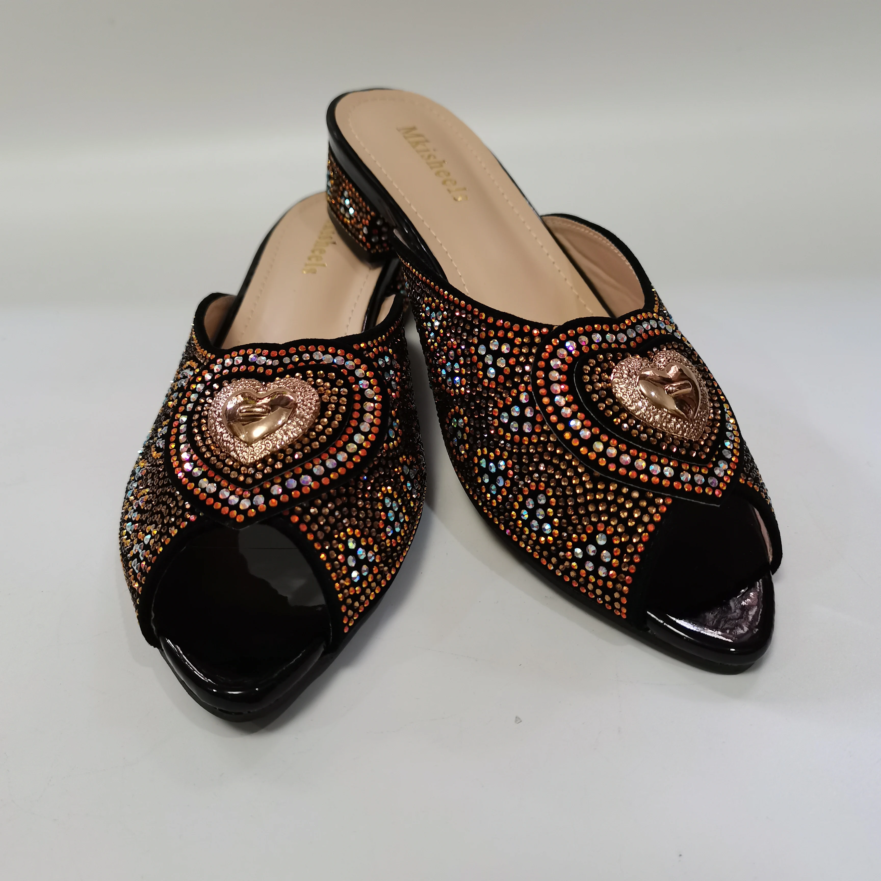 Latest Nigerian Party Sandals Italian Lower Heels Autumn Slipper For Wedding Ladies Open Toe Shoes Summer Slip Comfy Sandals