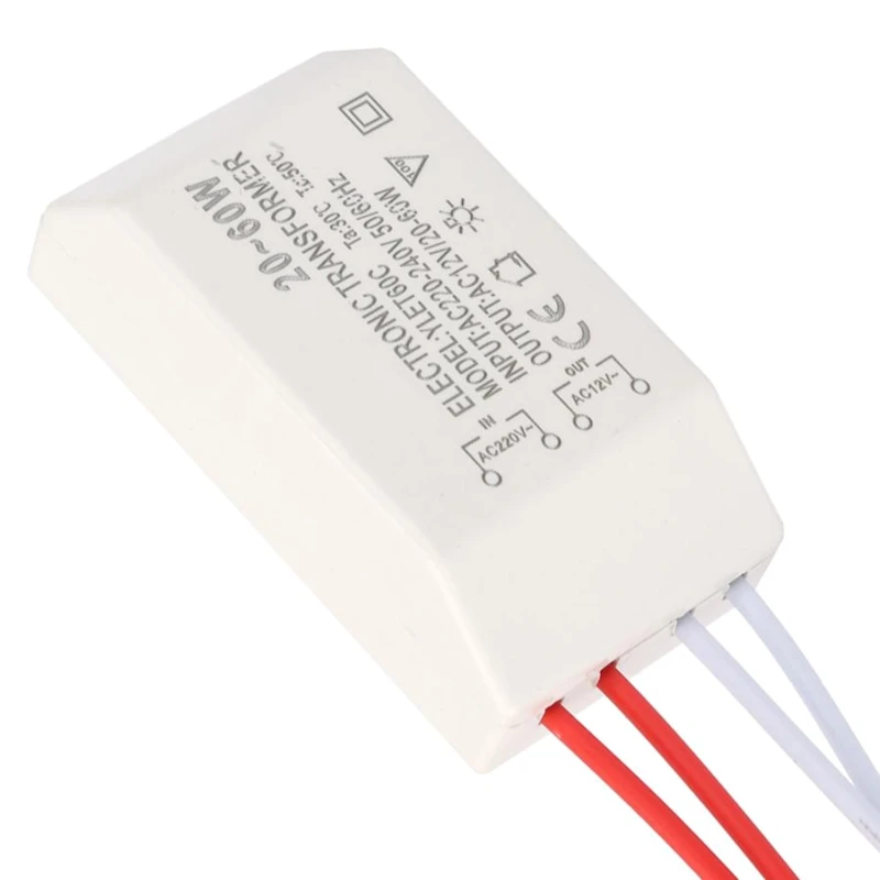 20-60W Electronic Transformer Dimmable AC 220V-12V หลอดไฟฮาโลเจนหลอดไฟ Driver Power Supply แรงดันไฟฟ้า Converter