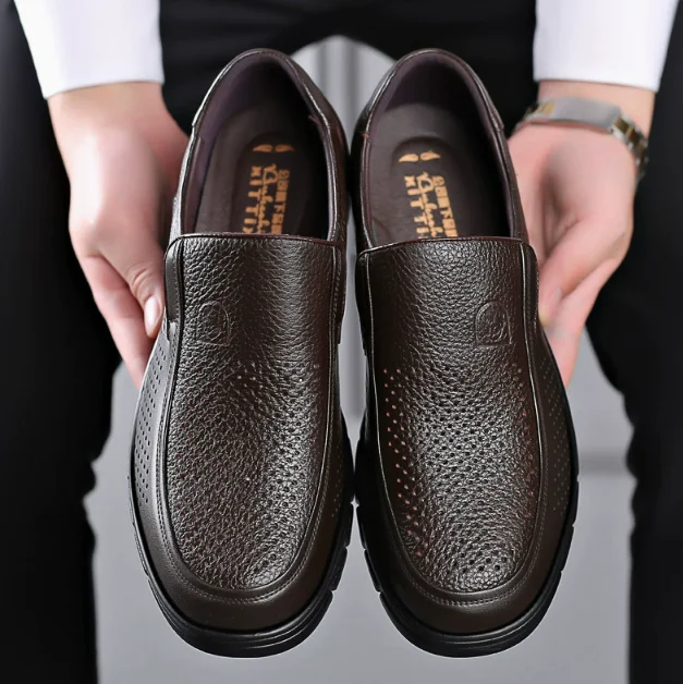 

Men's shoes genuine leather business dress leisure middle-aged and elderly dad's shoes, men's leather shoes 48size summer 2024