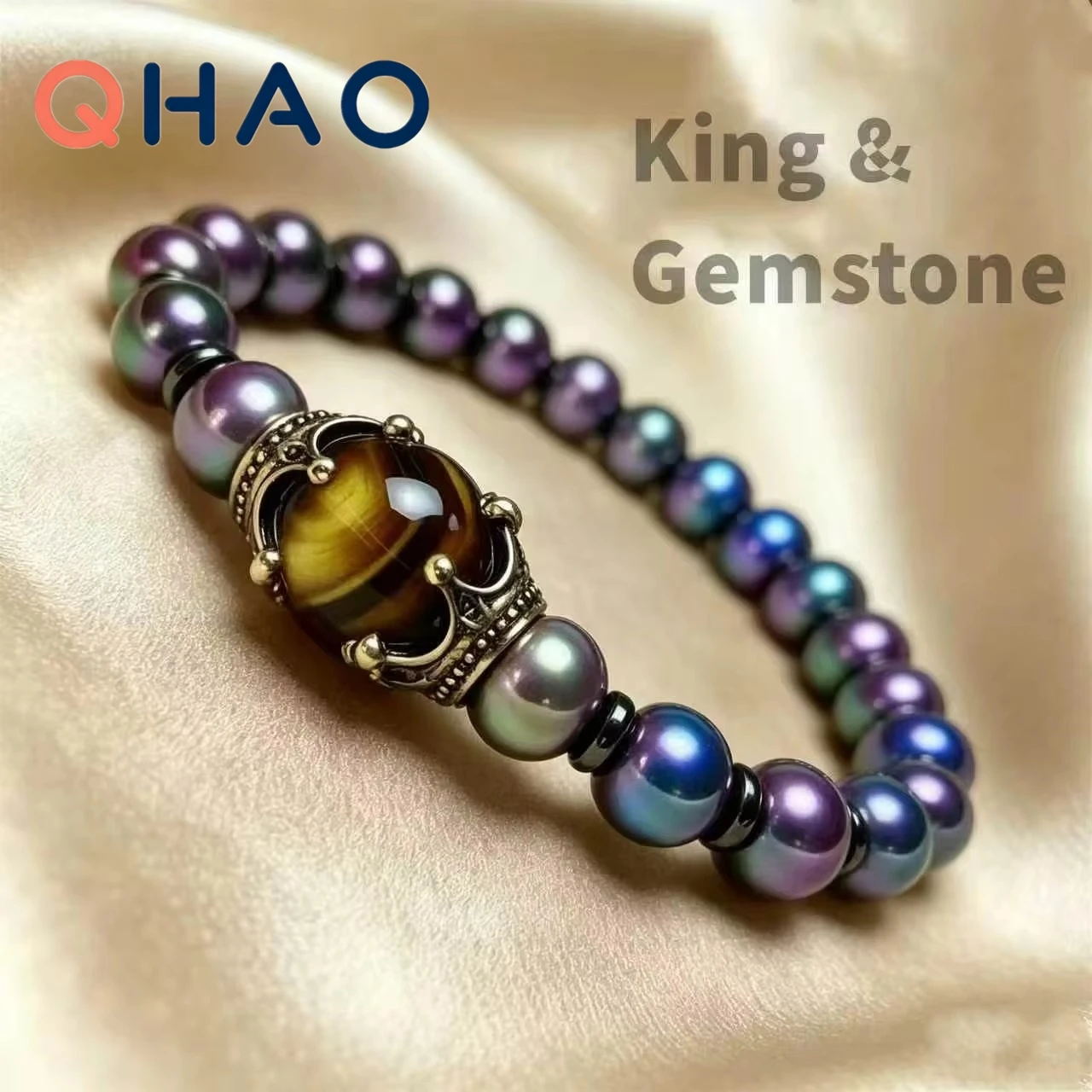 Exclusive Designer Black Onyx Tiger Eye 8mm Beads Newest Limited Release