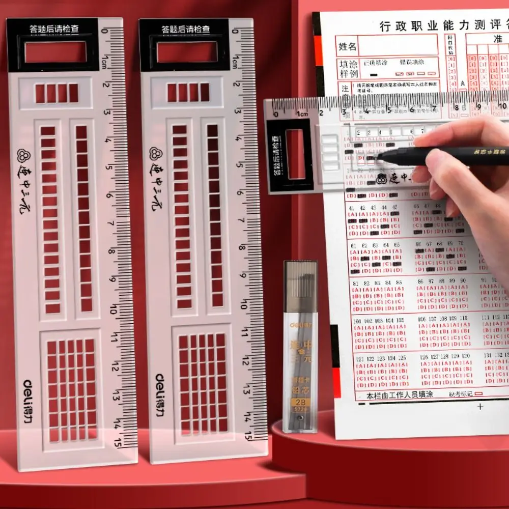 Desk Accessories 15cm Exam Straight Ruler Plastic Transparent Drawing Ruler Multifunction Measuring Ruler Office