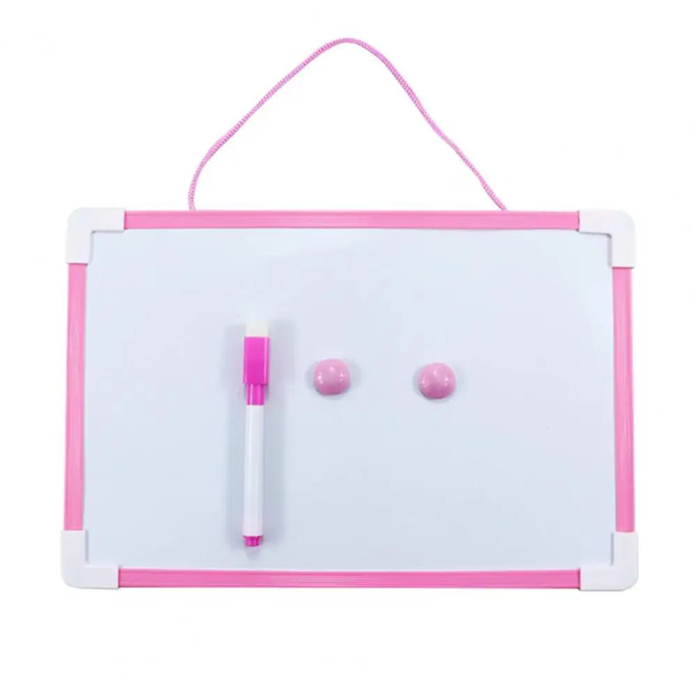 Conjunto de quadro branco magnético de cozinha com corda suspensa, estrutura de pvc, superfície de escrita suave, inclui caneta 2 para casa