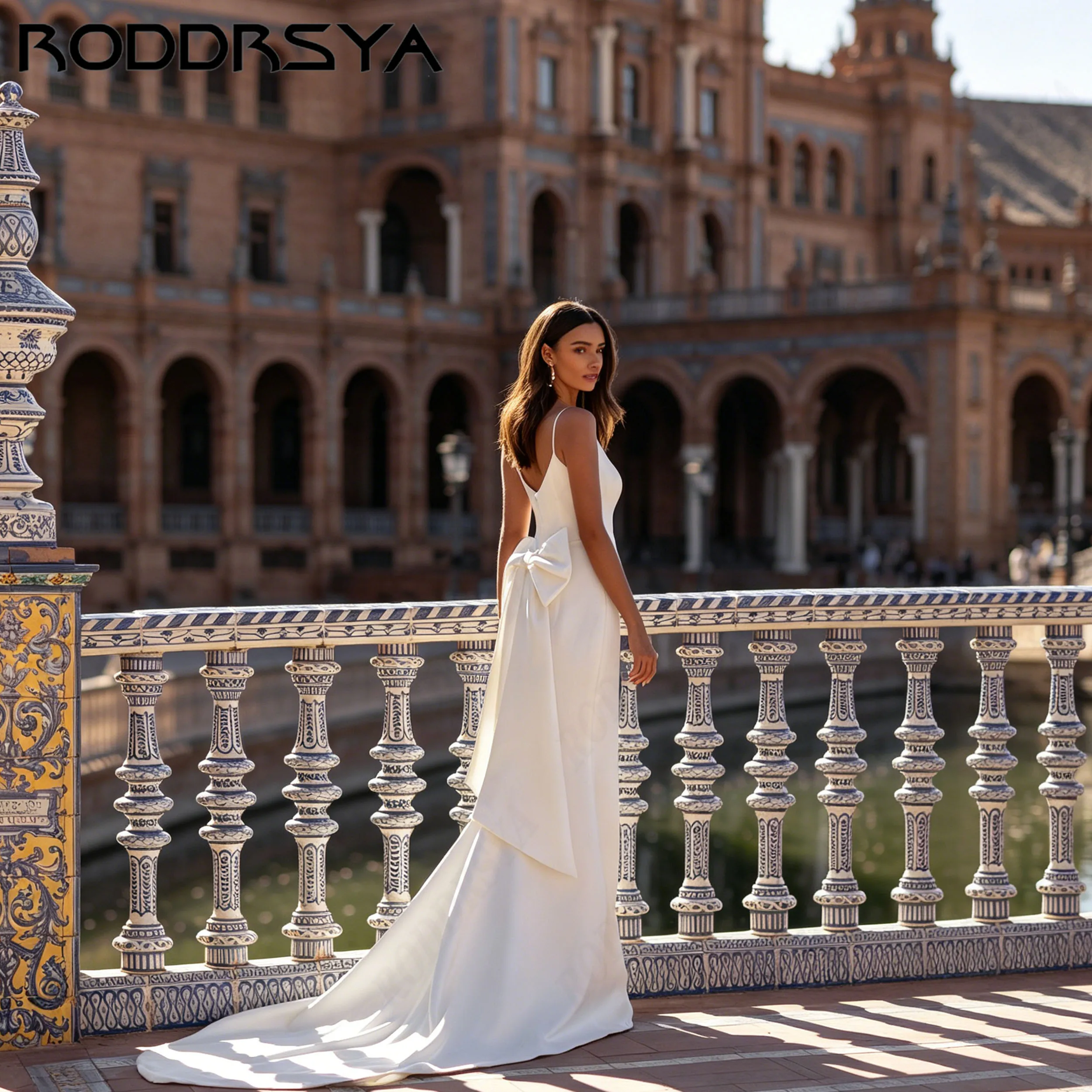 RODDRSYA Soft Satin Mermaid Wedding Dress Bridal Spaghetti Straps Sweetheart Gown Minimalist Vestido de Novia Personalized