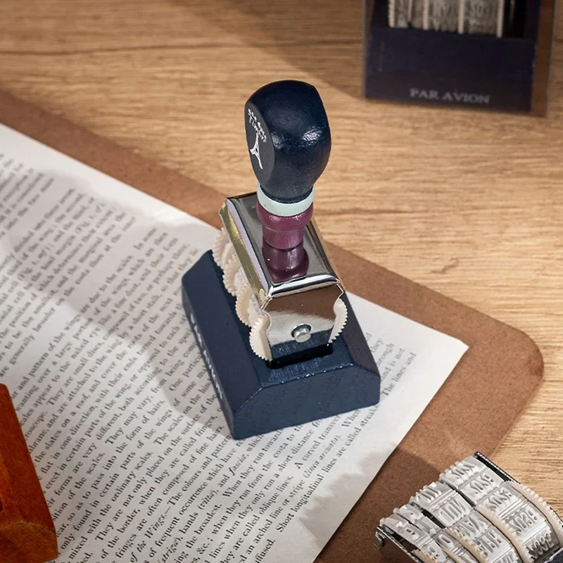 แสตมป์วันที่วินเทจบัญชี DIY ปรับปีเดือนวัน Roller Stamp Cross-Border ปีแสตมป์