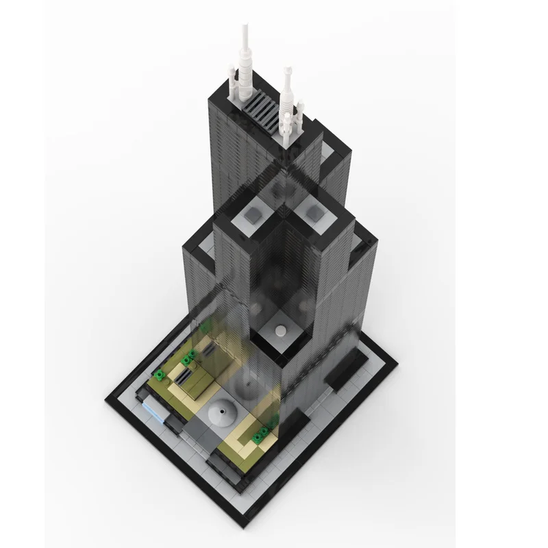 Custom MOC Block Toy Willis Tower (Sears Tower)1:800 scale model 2847pcs Creative holiday gift skyscraper series