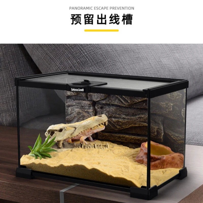 

*Ecological climbing pet glass breeding box for horned frogs, guardian palace mane lion lizard rainforest landscaping