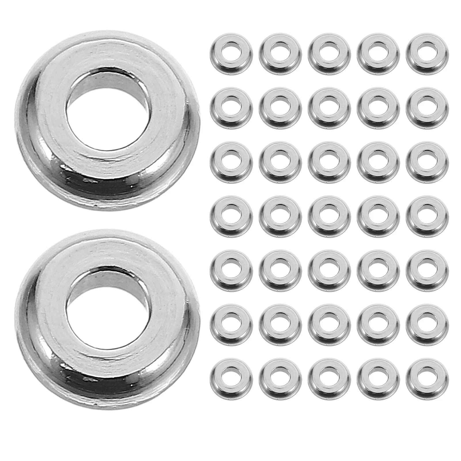 

100Pcs Lightweight Stainless Steel Flat Round Spacer Beads for DIY Jewelry Making Necklace Bracelet Earring Crafting