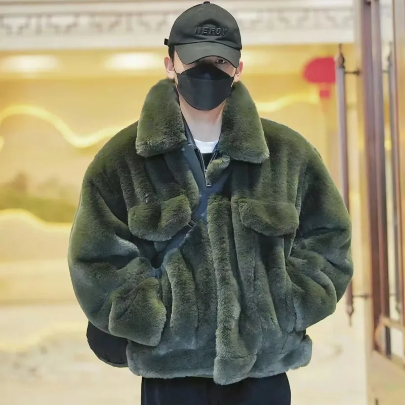 Men's Autumn/Winter Top Coat Faux Fur Warm Thickened Retro Simple Comfortable Casual Design Fashion Advanced Soft Versatile New