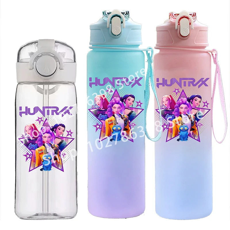 أكواب كرتونية K Pop Demon Hunters للفتيات زجاجة مياه عالية الجودة رياضية مانعة للتسرب كوب ماء لطيف من البلاستيك هدايا عيد ميلاد للأطفال #1