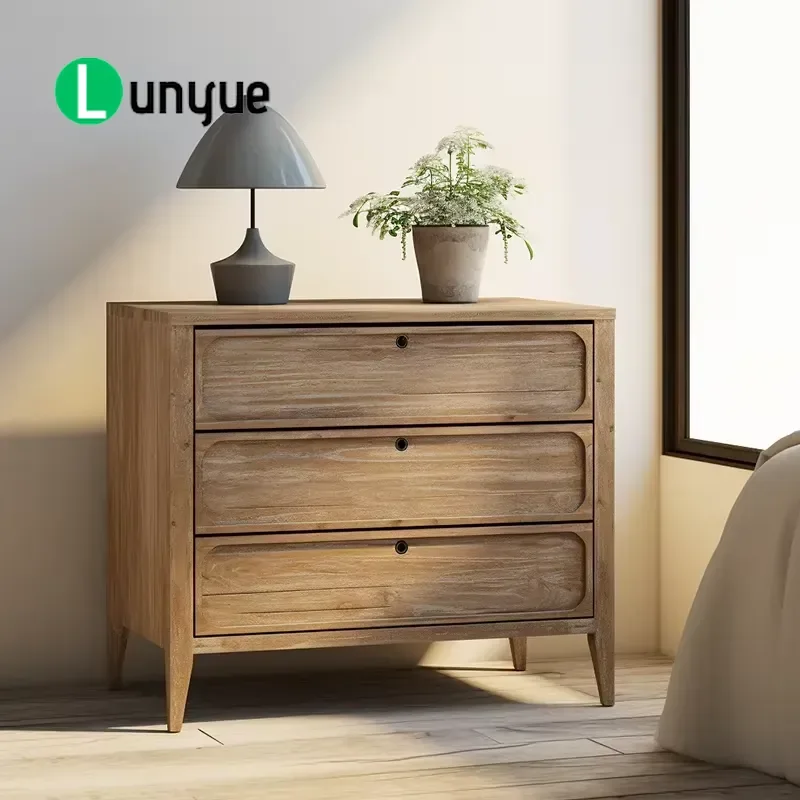 Solid Wood Chest of Drawers Simple Design Durable Bedroom Storage Furniture for Home Organization Space Saving