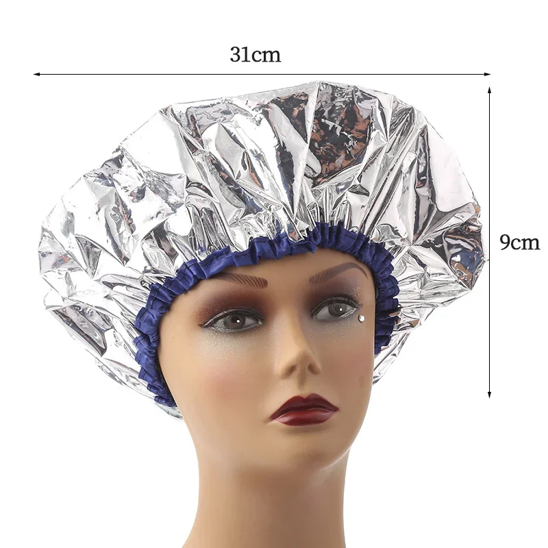 Ladies shower cap thermal insulation aluminum foil hat stretch shower cap hair salon hair dyeing cap hair dyeing tools