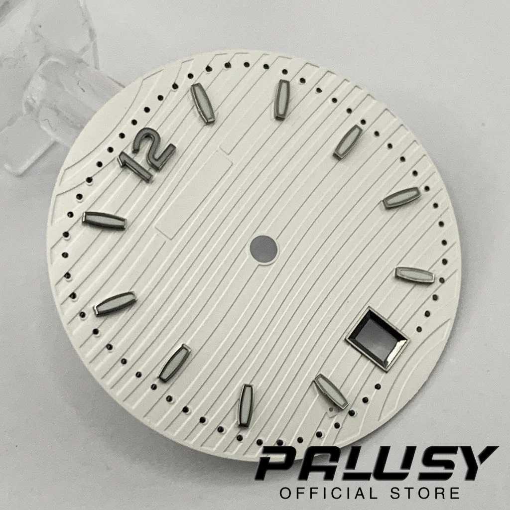 30,5mm nh35 für 3 Uhr Gehäuse Krone schwarz weiß Zifferblatt leuchtende Zifferblatt für nh35/nh35a/4r/7s Uhrwerk Ersatzteile