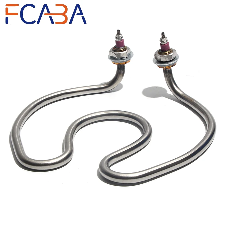 FCABA 304 Stainless Steel Horseshoe Shaped Elbow Water Heating Element 220V 2.5KW 210mm Circle Diameter Electric Tube Heater