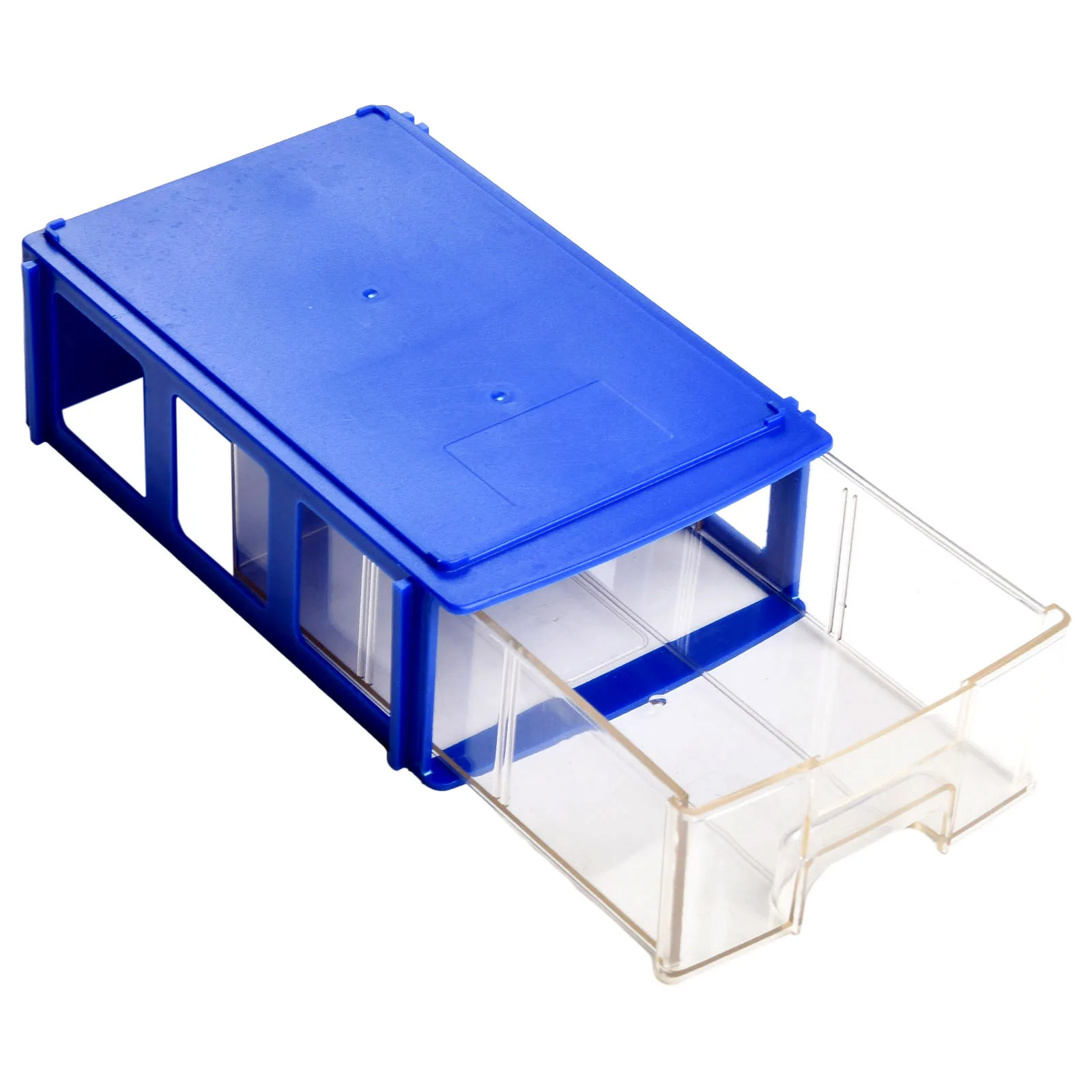 Stackable Plastic Organizer Box for Hardware Screws and Components with Transparent Drawers and Finger Grip for Easy Use