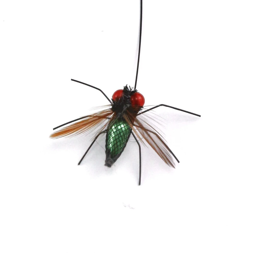 2pcs Simulated Fly Cat Toy Replaces Head Cat Teasing Stick Teasing Interactive Wand Little Bug Pet Toy