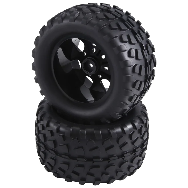 

WOWFU-12Mm Hex RC Wheels And Tires 1/10 Scale RC Truck Tires Wheels For Traxxas Rustler Stampede Hoss 2Wd 4X4 Vxl Tires