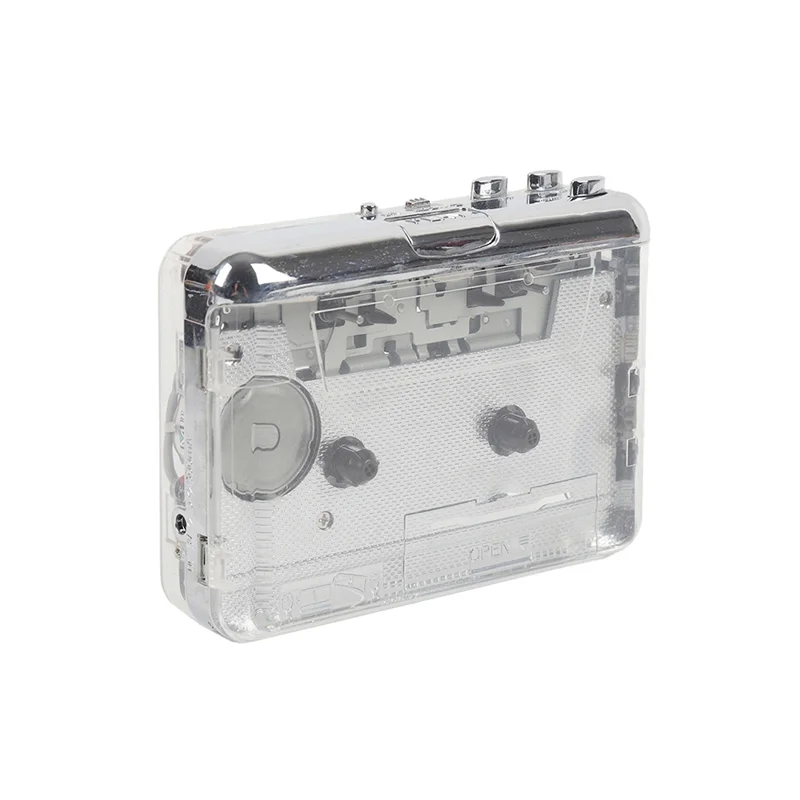 Y45A-TON010B Portable Tape Recorder Cassette Player Transparent USB Tape Recorder To MP3 Music Player Capture To MP3 Format