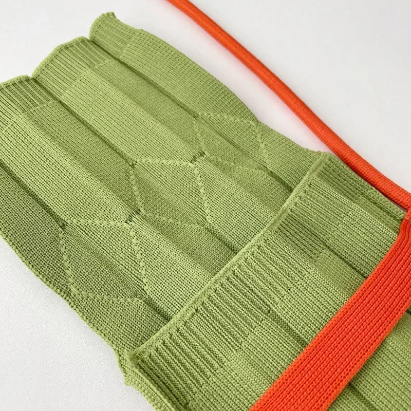 أجهزة صغيرة مطوي رسول حقائب كتف موضة الحياكة حقائب كروسبودي صغيرة السيدات طوي الأشرطة الطويلة المحافظ الهاتف المحمول #6