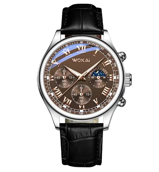 ساعة كوارتز بحزام عمل رجالية فاخرة للرجال