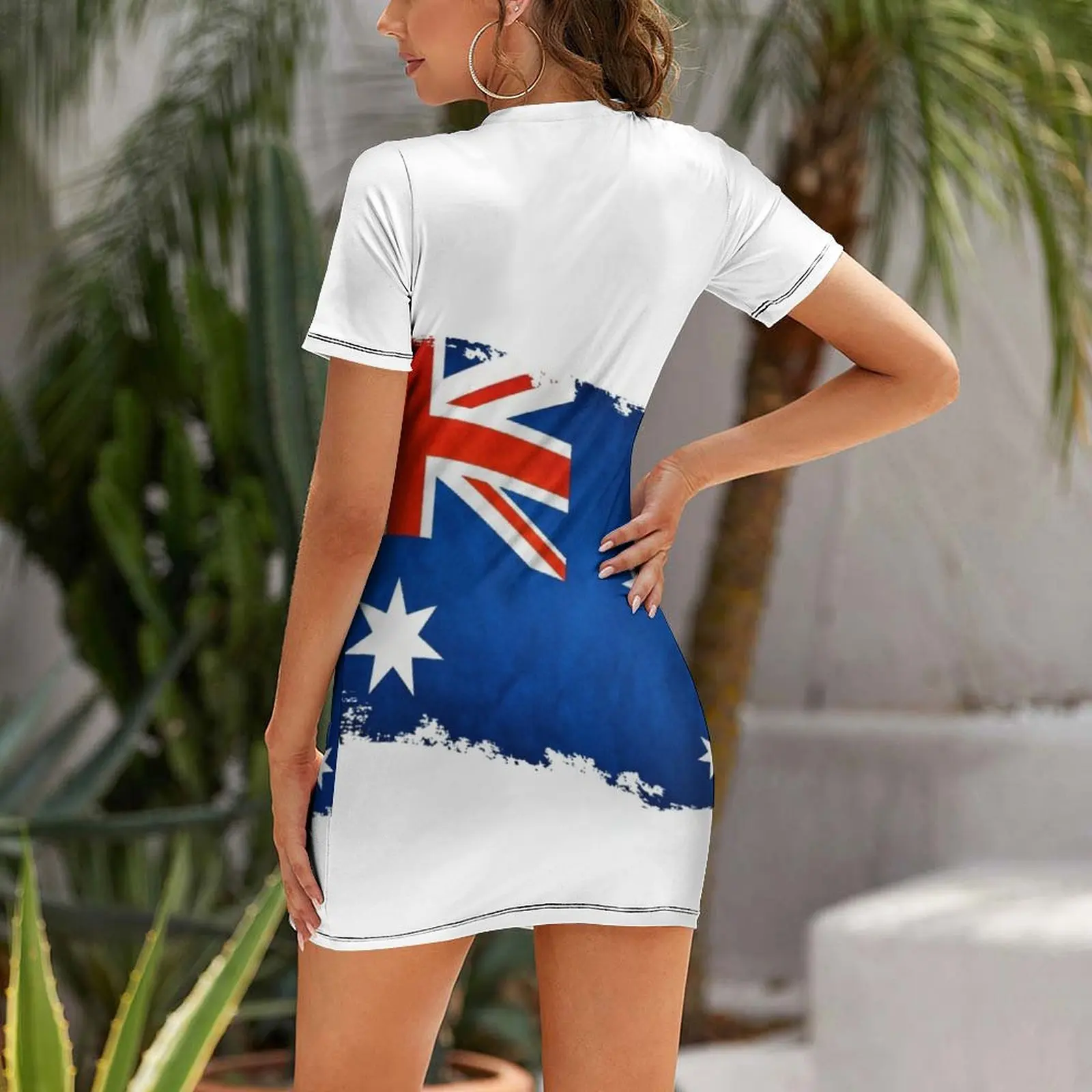 Australian Flag Short Sleeved Dress Long dress woman beach dress