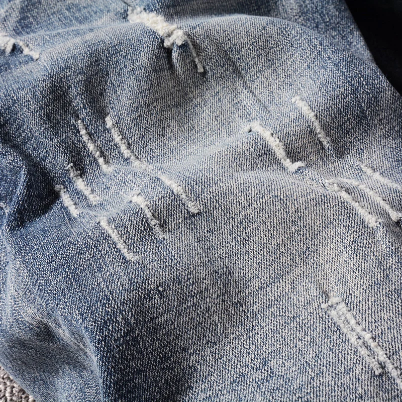 Newly Summer Fashion Men Jeans Retro Blue Embroidery Designer Short Ripped Jeans Homme Vintage Patchwork Casual Denim Shorts Men