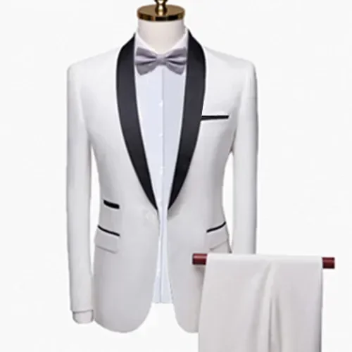 

Men Autumn Wedding Party 2 Pieces Jacket Trousers Set Large Size 5XL 6XL Male Blazer Coat Pants Fashion Slim Fit Suit