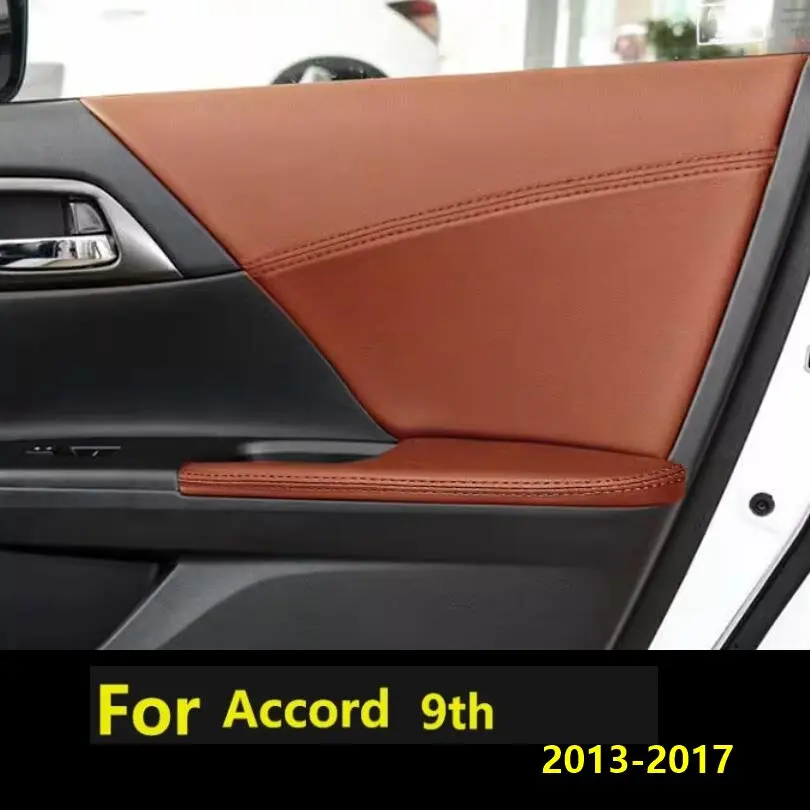 Microfiber Door Panel  Armrest  Leather Cover Protective Trim For Honda Accord 9th 2013 2014 2016 2016 2017 car interior