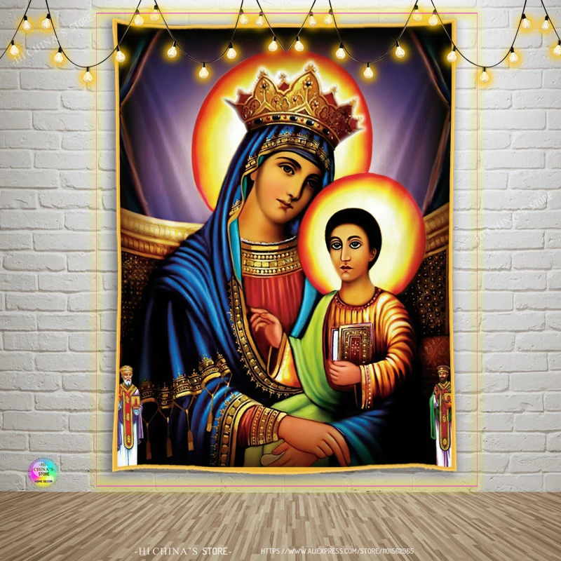 Virgin Mary  Tapestry Christ Jesus Art Angel Hanging  Bedroom Living Room Decor Wise Men Bohemian Wall Hanging Home Dormitory