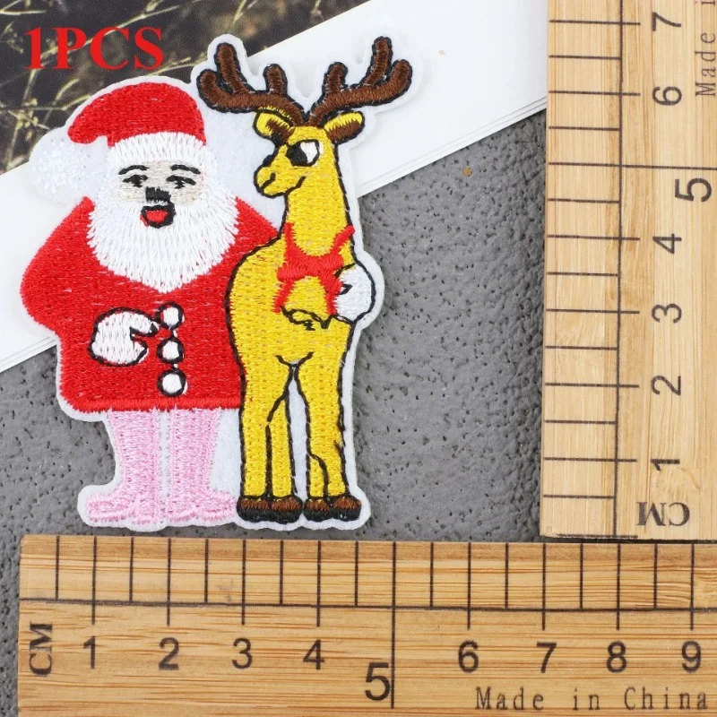 

Christmas Series Combination Embroidery Cloth Sticker Santa Crystal Ball Embroidery