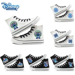 Disney Cartoon Stitch scarpe di tela coppia scarpe bianche Kawaii Stitch Sneakers uomo e donna scarpe da Tennis Casual regali per bambini