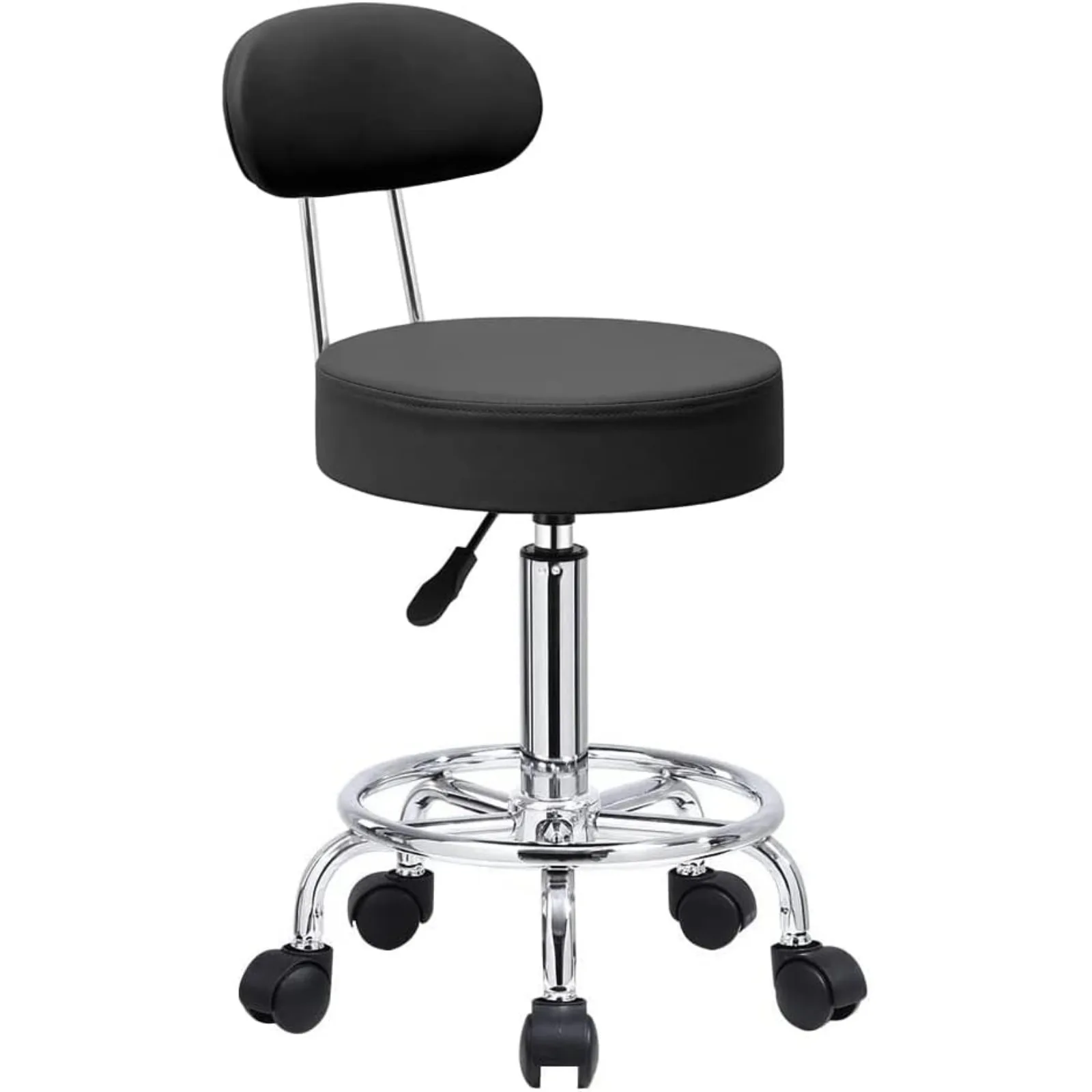 

US Medical Rolling Swivel Chair with PU Leather Footrest and Backrest, Beauty Salon, Chioned Chair, US