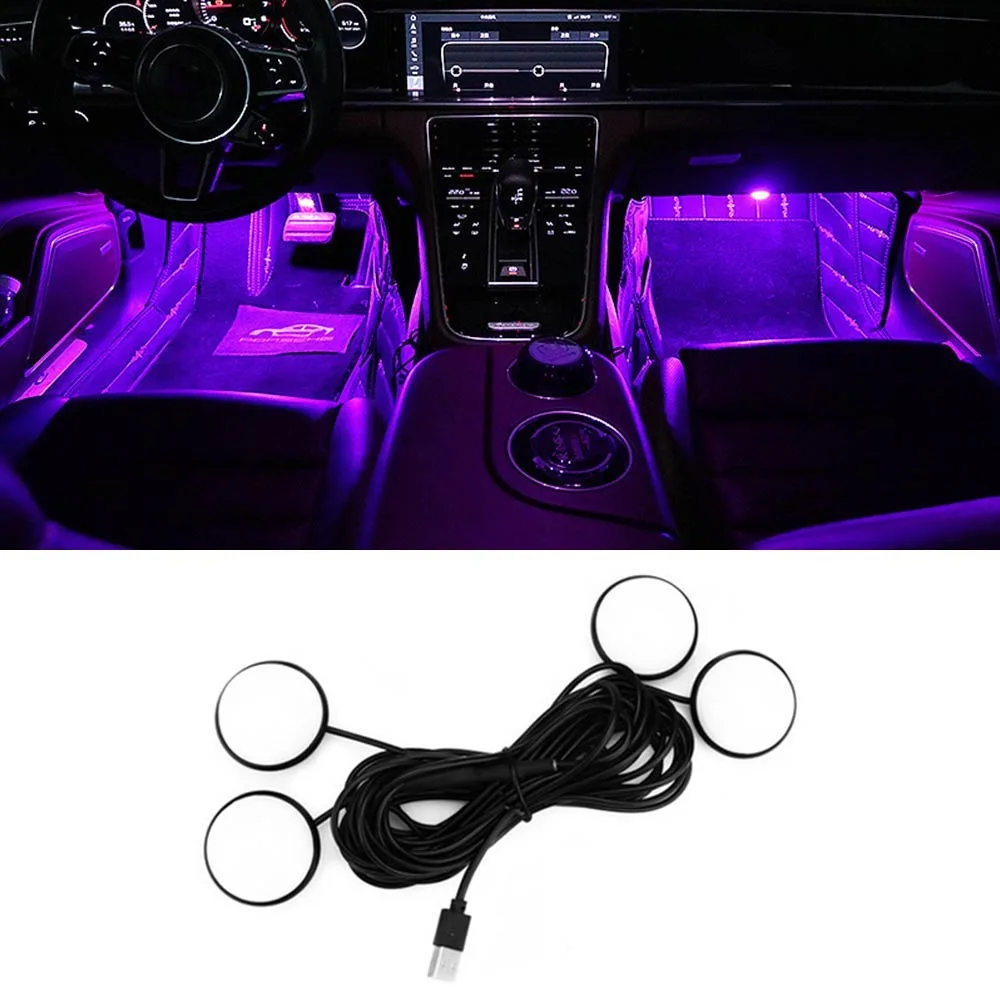 

Gift LED Car LED Light One with Four Auto Interior Atmosphere Lamp USB Star Bulb Night Lamp Car
