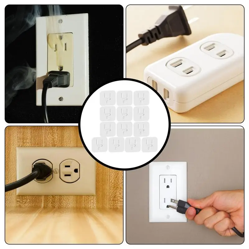 10pcs Safety Electric Socket Outlet Plug Protection For Child US Standard Anti Accidental Touch Self-Adhesive Electric PlugCover