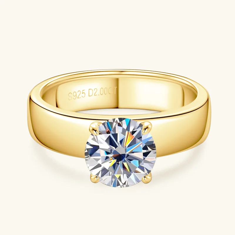 Top Quality 2 Carat D Color Moissanite Diamond Rings Shiny 100% s925 Sterling Silver Moissanita Wedding Ring Fine Jewelry GRA