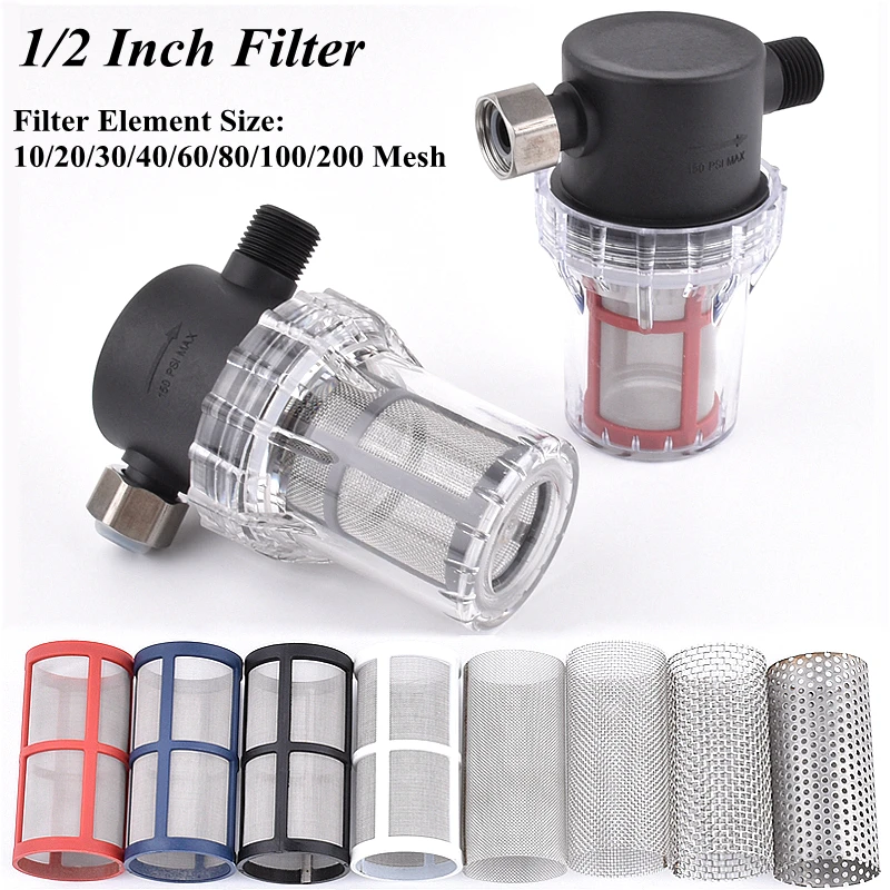 1/2 Inch Garden Watering Filter Aquarium Fish Tank Male Thread To Female Thread Impurity Prefilter Household Water Pipe Strainer
