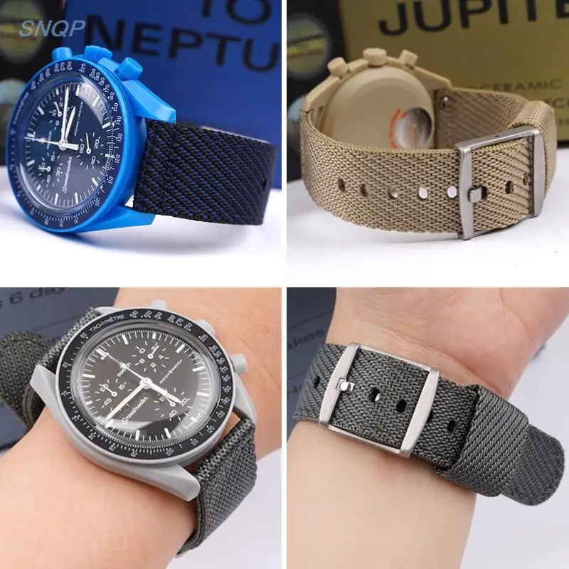 المنسوجة النايلون حزام 20mm الرياضة الإفراج السريع الرجال النساء الفولاذ المقاوم للصدأ دبوس مشبك حزام (استيك) ساعة مقاوم للماء قماش سوار المعصم