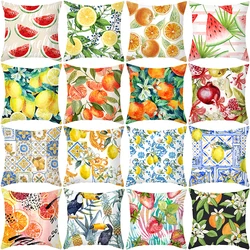 Summer Fruit Cushion Cover Lemon Orange Strawberry Watermelon Decorative Pillow  Sofa  Home Decor