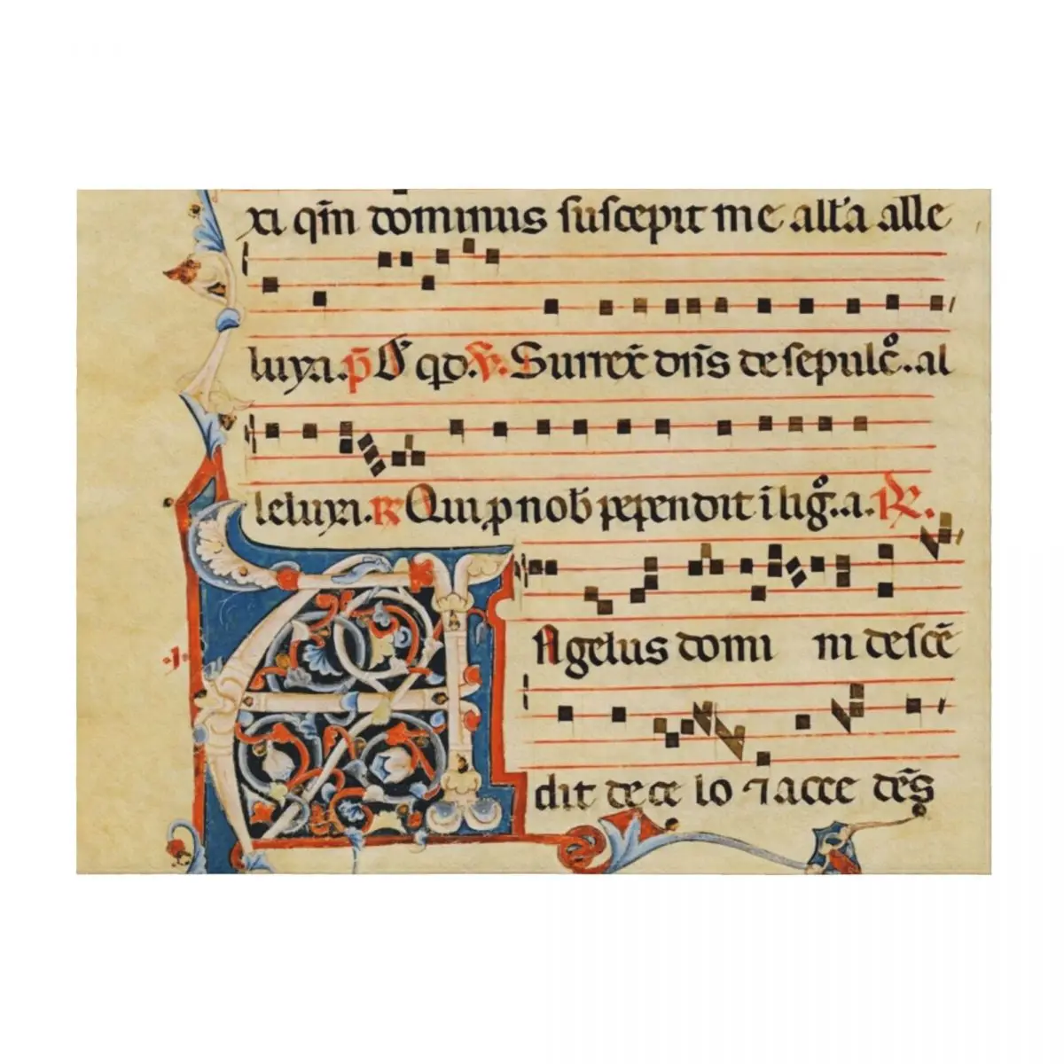 

Antiphonary - Medieval Musical Manuscript Throw Blanket Comforter Summer sofa bed Shaggy Blankets