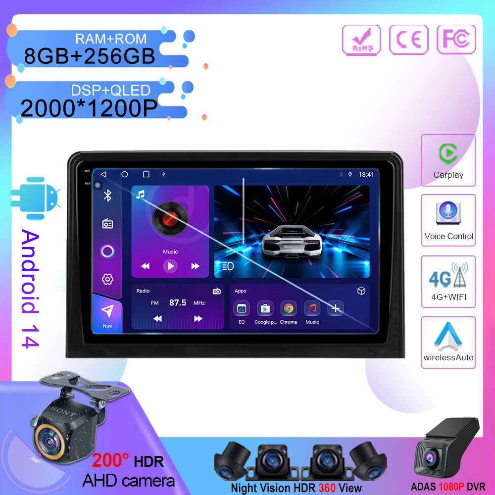 

Android 14 For Toyota Sienta 3 2022 Auto Radio Stereo Multimedia Video Player GPS Navigation NO 2din DVD QLED Screen Dash Cam