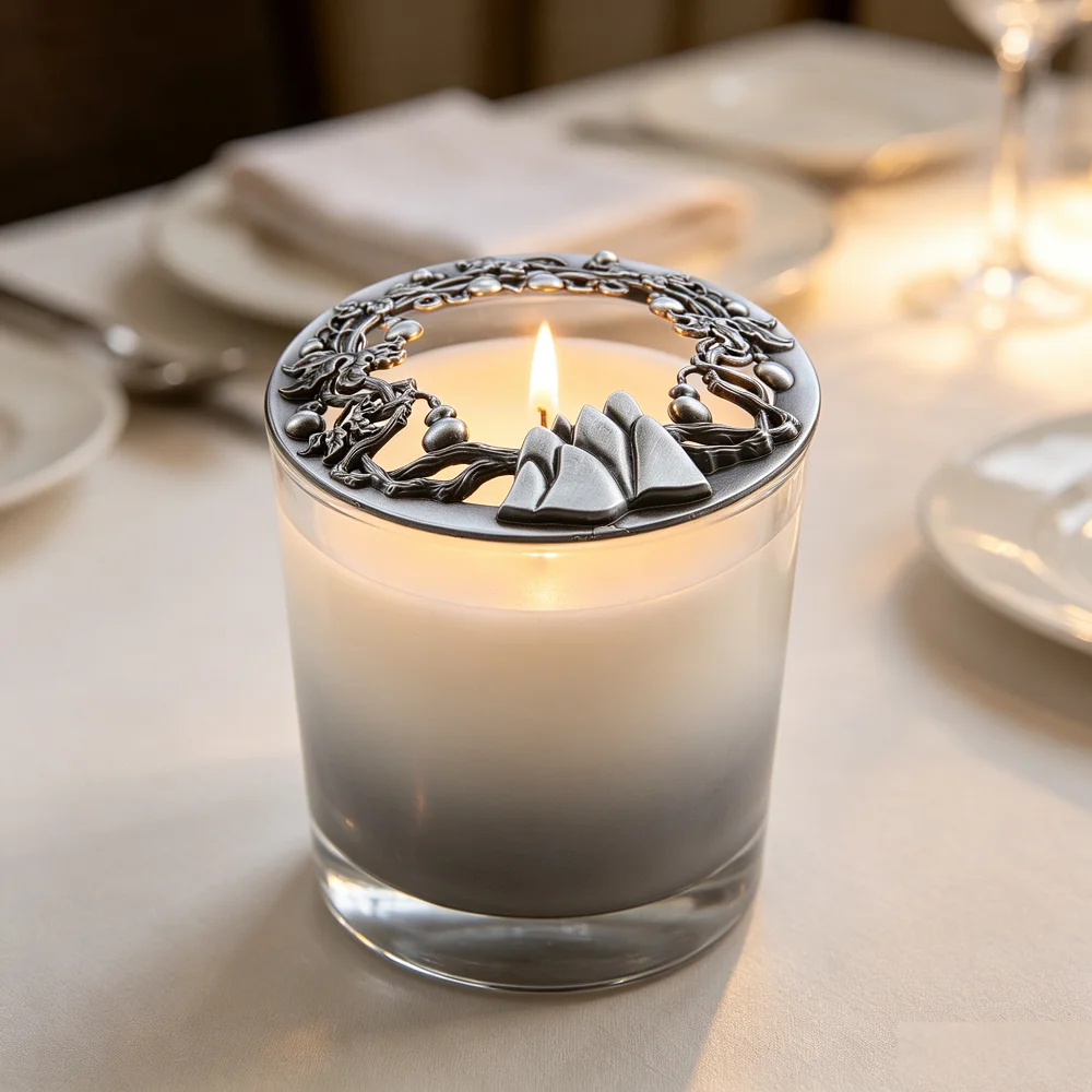 1pc Metal Candle Cup Lid Sculpted Gourd Pattern Decor Aroma Candles fit 73-81mm Jars Help Burn Melt Evenly Smart Cover Ornament