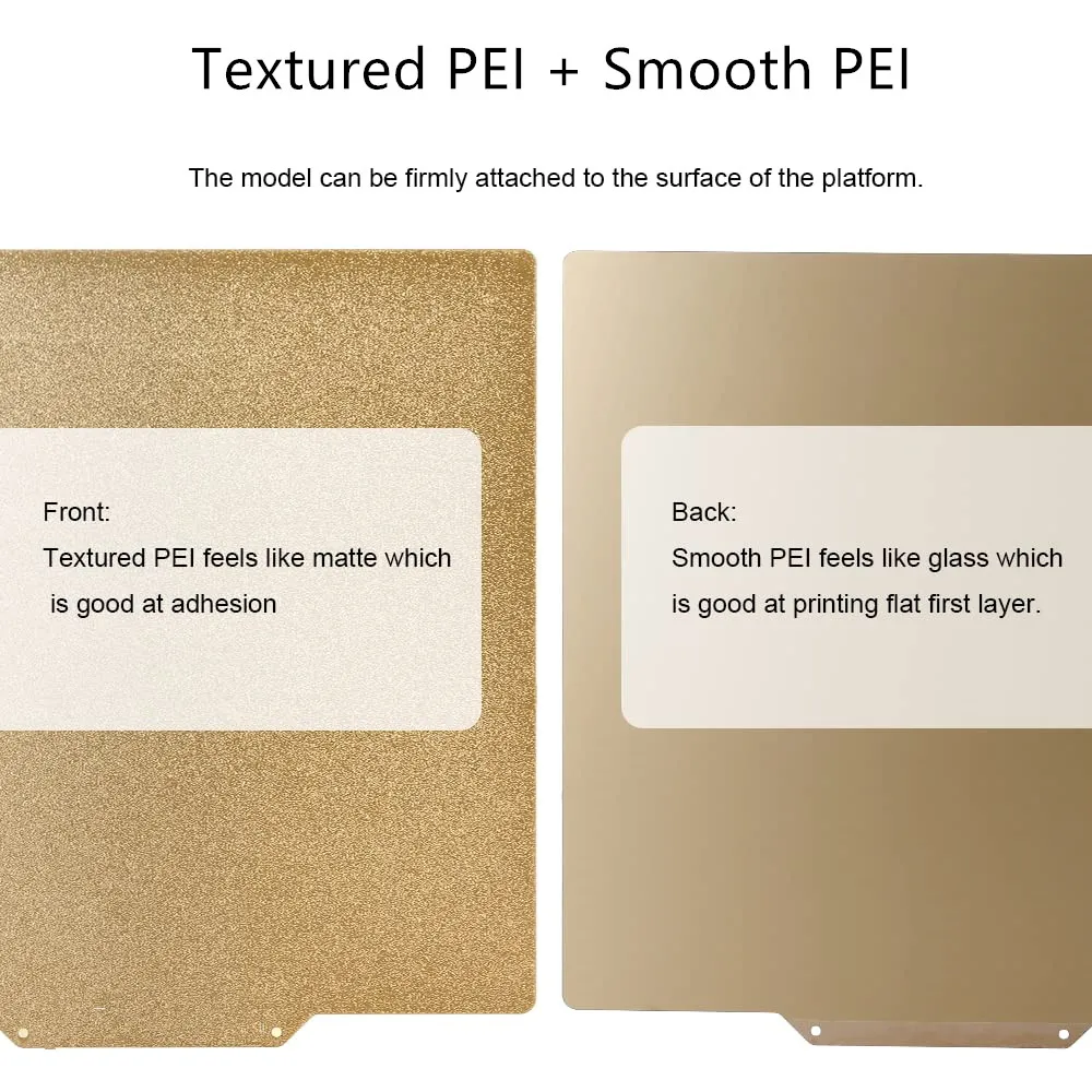 

Textured/Smooth Double Side PEI Sheet 410x410mm for Tronxy X5S-400 Magnetic Build Plate Flexible Removable Spring Steel Prin Bed