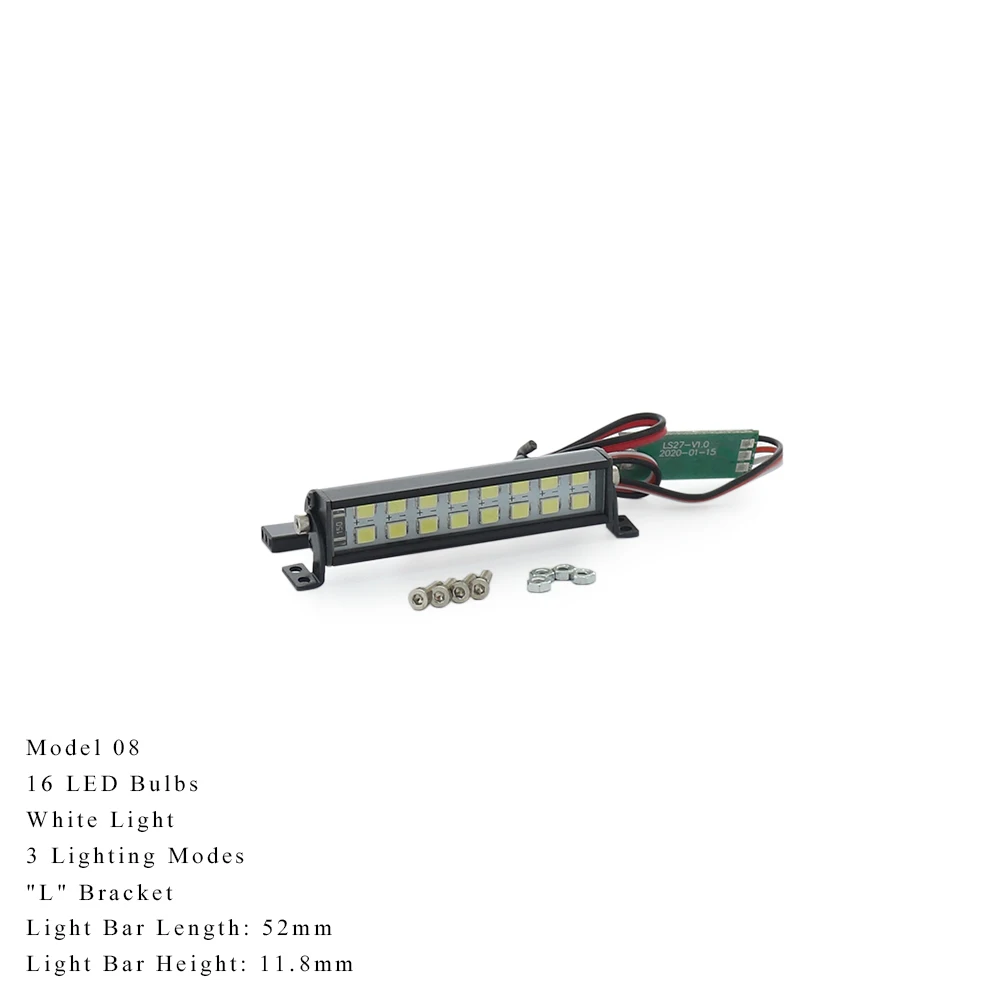 4.8-7.4V Dak Lamp Wit/Kleurrijke Led Licht Bar Voor Rc Crawler Auto X Maxx TRX4 Bronco 2021 SCX10 Capra RBX10 D90 Wpl C24