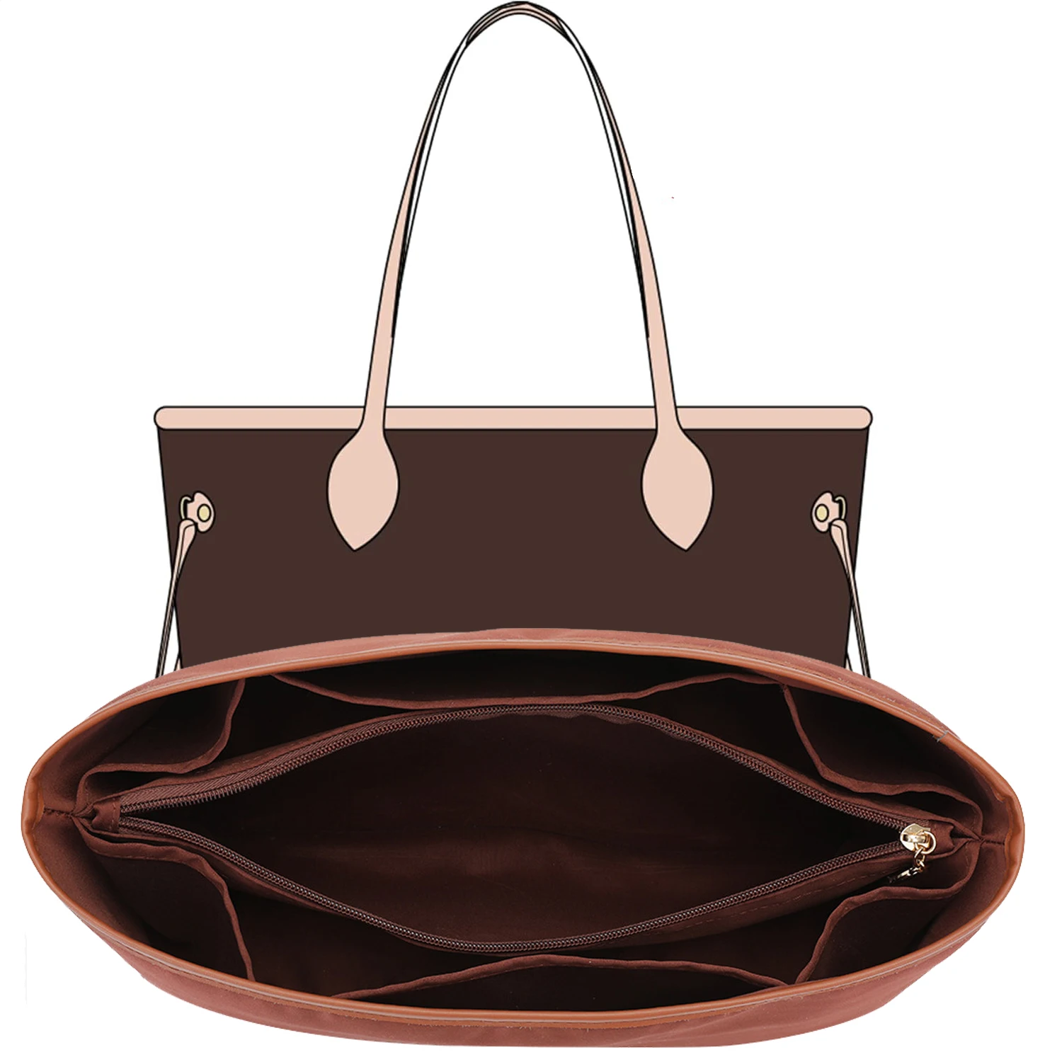 

Органайзер-вкладыш для сумок Neverfull S/M Neverfull Tote из полиэстера, внутренний модуль для хранения, аксессуары для сумок