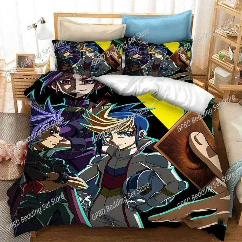 Anime Pillowcase Yu Gi Oh Duel 3D Bedding Set Duvet Cover Pillowcases Single Twin Full Queen King Size Home Decor Quilt Boys Gif