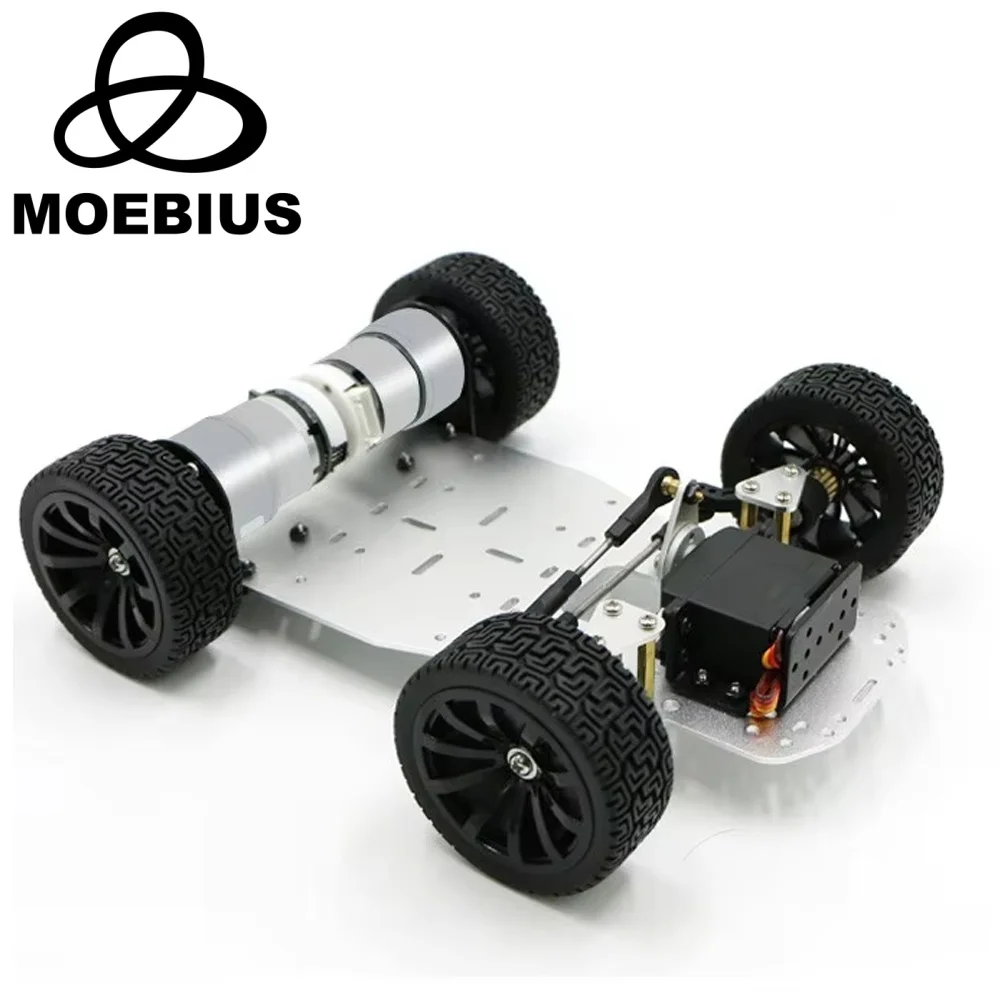 DIY Smart Ackerman Car with 12V Encoder Motor Front wheel- Steering Engine Dual Motor Drive for Arduino Robot Education